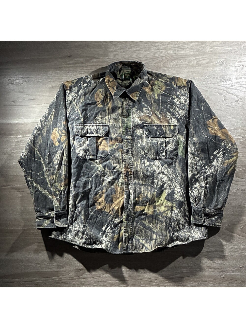 Vintage Cabelas Mens XL Reg Mossy Oak Camo Scent Lok Lined Flannel Shirt Jacket